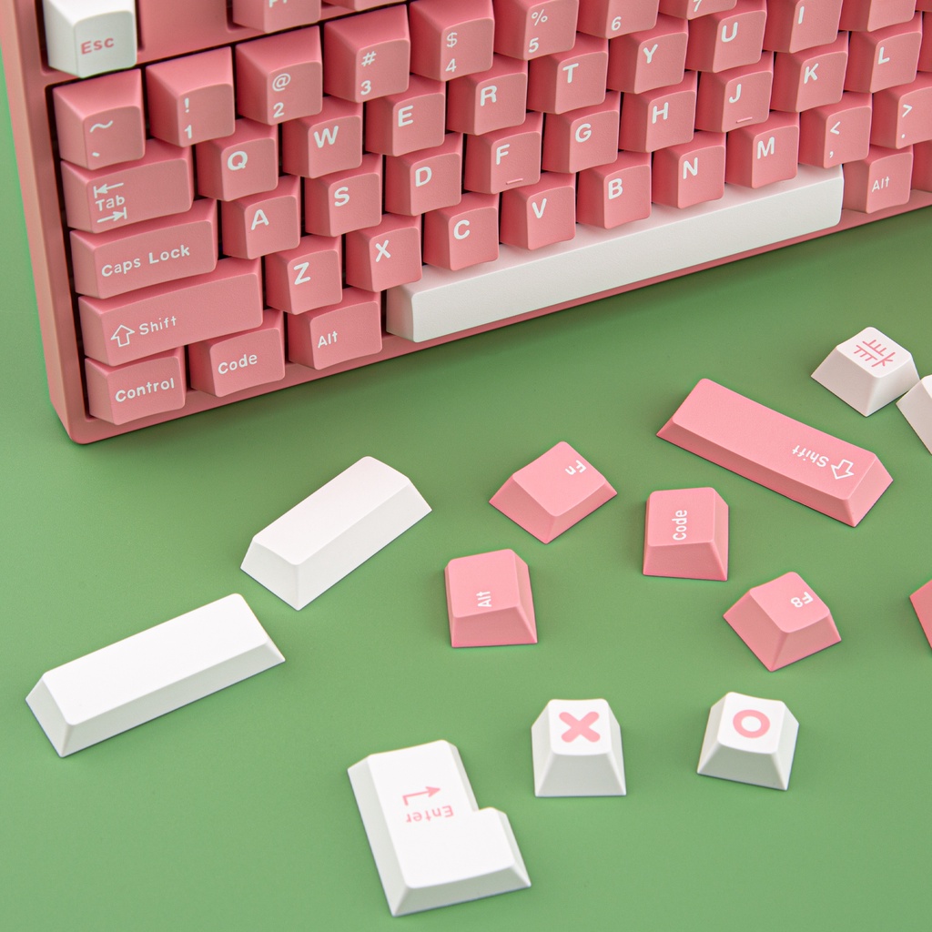 Aifei Cherry Profile PBT Keycaps Double Shot Injection 173 Phím Bộ bàn phím cơ cho Cherry MX Gateron Kailh Switch (Hoa đào）