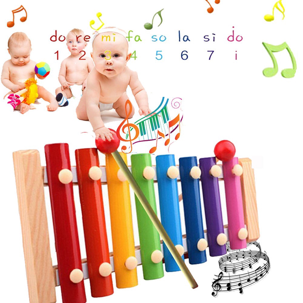 Đồ chơi nhạc cụ Xylophone bằng gỗ nhiều màu sắc