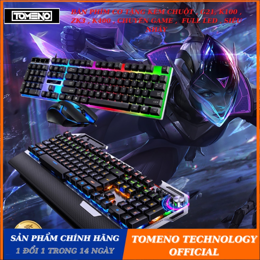 Bàn Phím cơ tặng kèm Chuột IMICE , G21, K100 , ZK3 , K400 , chuyên game , gaming ,có led , pc , laptop , tomeno