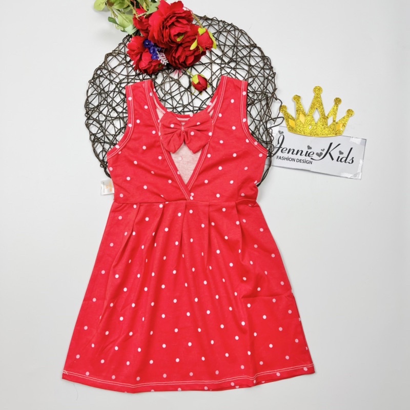Váy bé gái cotton nơ siêu cute 10-26kg J144