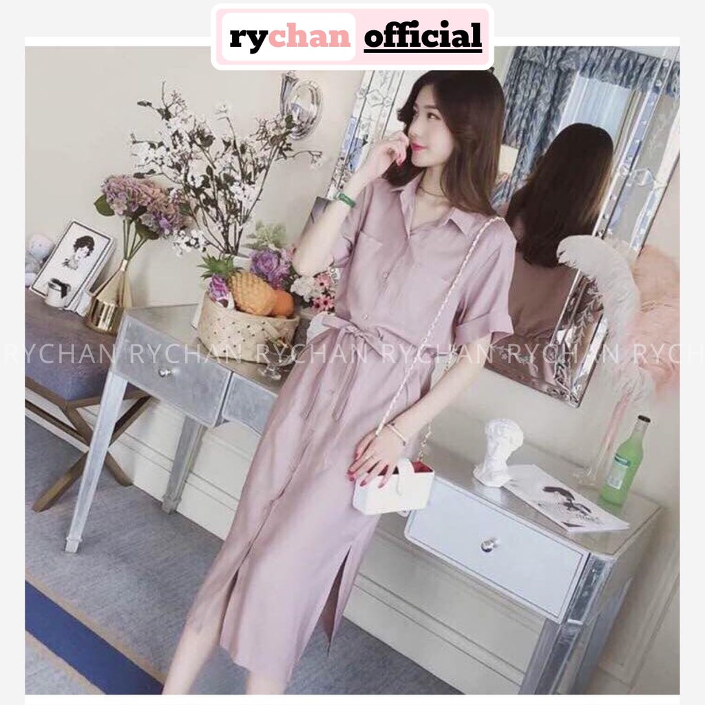 [ẢNH THẬT CUỐI] DM048 - Đầm Maxi Sơ Mi Hồng
