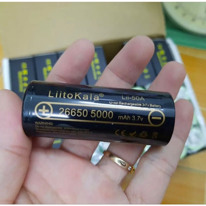 Pin sạc Liitokala Lii-50A 3.7 V 26650 5000 mah Dung Lượng
