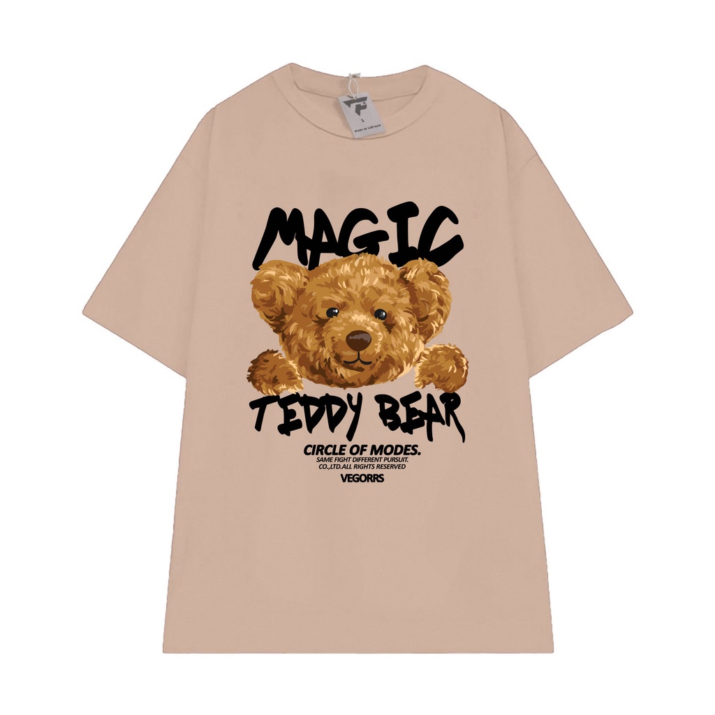 Áo thun form rộng unisex cao cấp in gấu teddy vải cotton thoáng mát FPLUS FP71