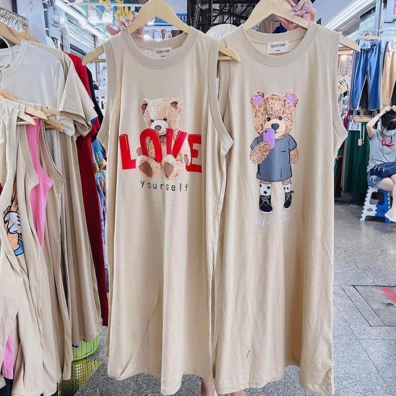 Đầm suông thun  sát nách thái lan