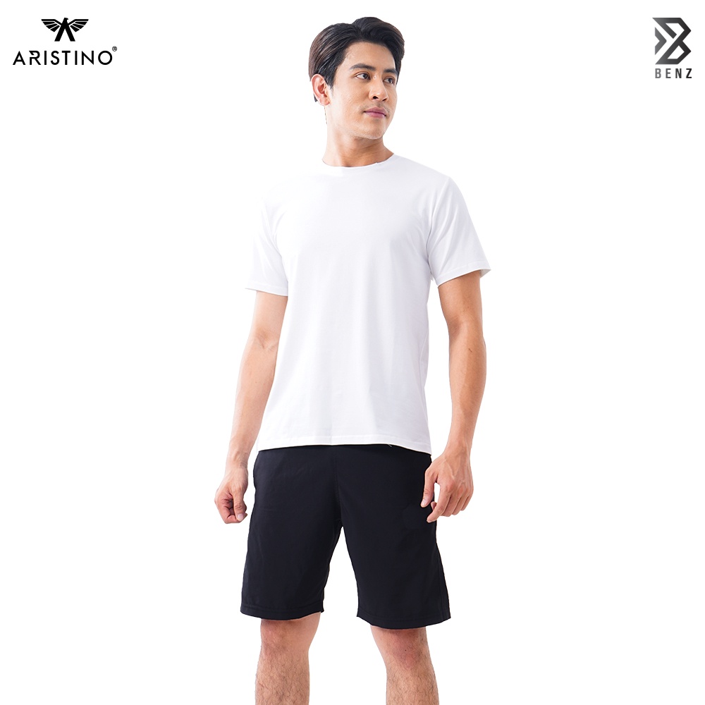 Áo thun nam trắng tay lỡ unisex cổ tròn form rộng cao cấp Aristino vải cotton thoáng mát Benzmen - AC22