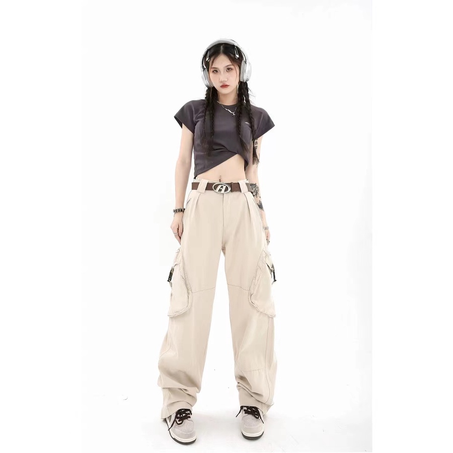 Quần Dài Ống Rộng Phong Cách Hip Hop Đường Phố Mỹ Cá Tính Cho Nữ