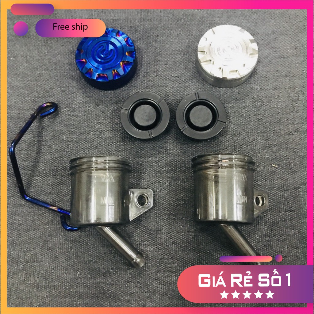 (HOT NEW ) Bình dầu khối nắp inox CNC Lắp thắng đĩa sau, tay thắng bình dầu rời