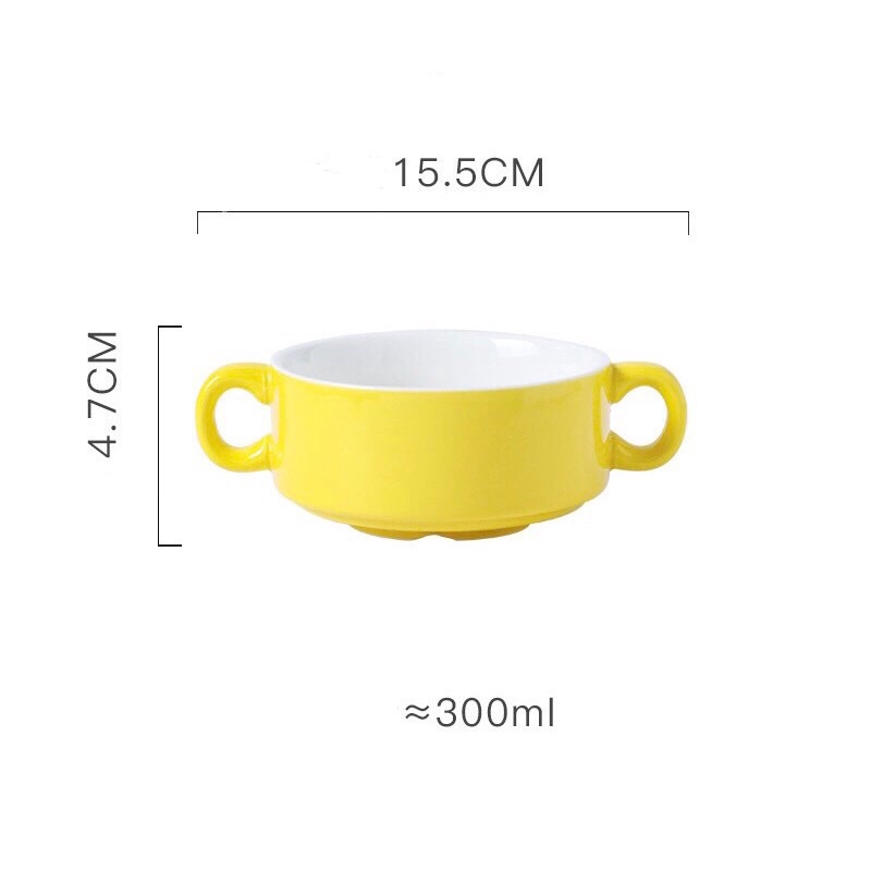 Bát ăn soup, bát chè, bát salad, bát decor món ăn có 2 quai cầm bằng gốm siêu xinh