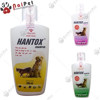 Sữa Tắm Trị Ve Rận Bọ Chét Chó Mèo Hantox Shampoo Hanvet Vàng Xanh Hồng 200ml