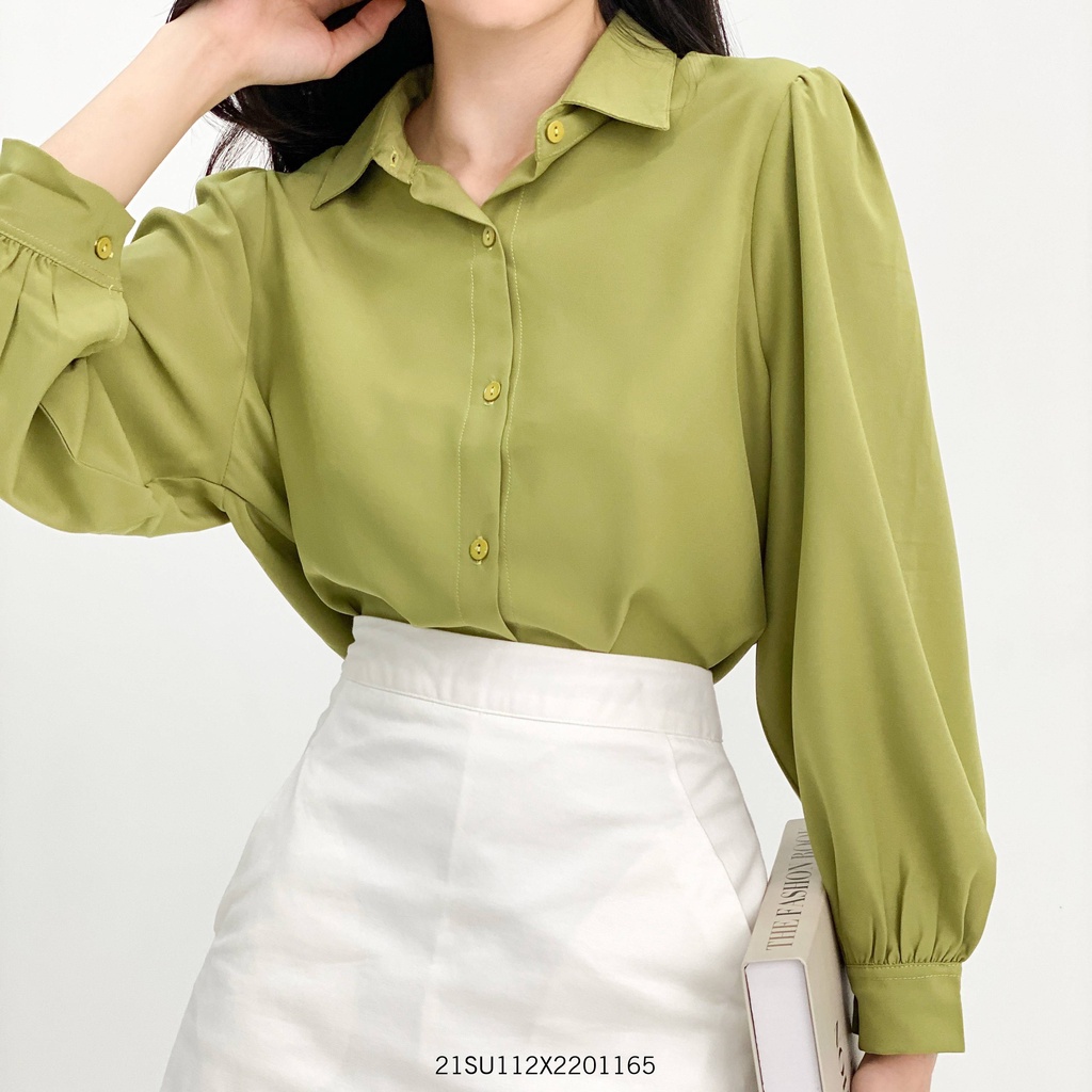 Áo sơ mi nữ dài bo tay VM STYLE thiết kế chít vai form rộng freesize - 21SU112X2201