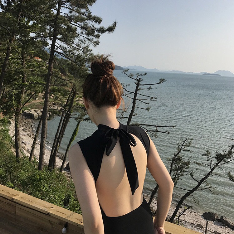 [FORM ĐẸP + HÀNG HOT] Bikini liền mảnh, Bodysuit khoét lưng cột nơ sau cổ siêu dễ thương | BigBuy360 - bigbuy360.vn