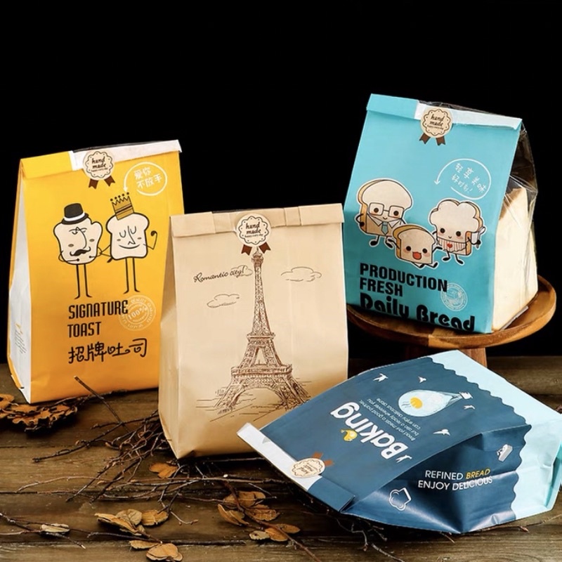 Set 50 túi đựng bánh mì hoa cúc size 30cm*12cm