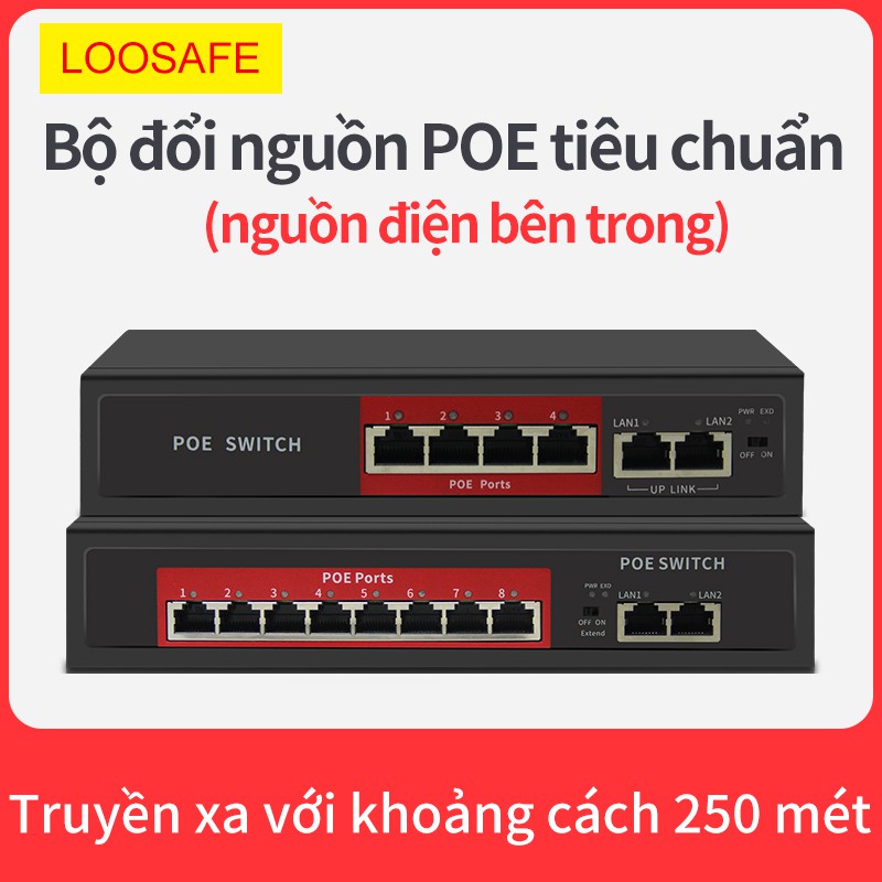 Bộ chia Ethernet LOOSAFE 4/8 kênh, công tắc mạng POE | BigBuy360 - bigbuy360.vn