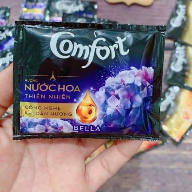 Combo 3 dây nước xả vải Comfort hương nước hoa thiên nhiên Bella gói 20ml - dây 10 gói - nước xả quần áo thơm lâu