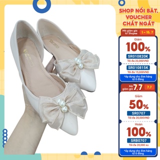 giày big size búp bê gắn nơ ngoại cỡ