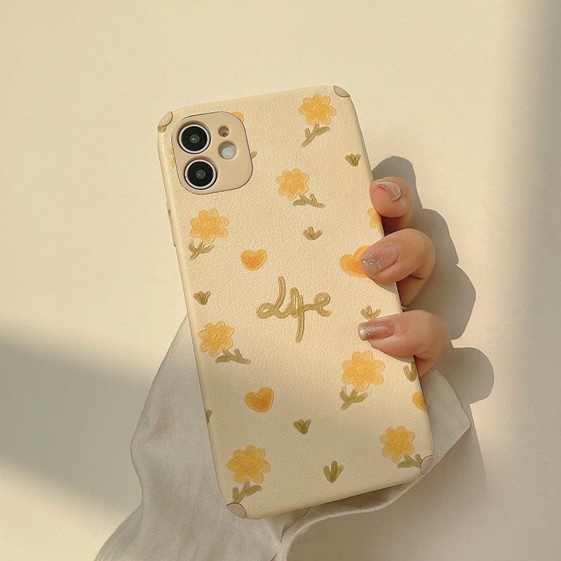 Bao Da Điện Thoại In Họa Tiết Hoa Sơn Dầu Cho Iphone 11 12 12 Pro Xs 7 / 8 Plus | BigBuy360 - bigbuy360.vn