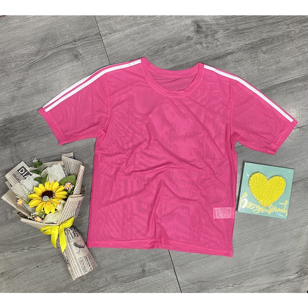 Áo lưới 3 sọc tập Gym yoga