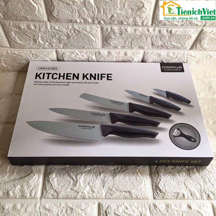 BỘ DAO SỨ NHÀ BẾP CAO CẤP 6 MÓN LOCK&LOCK KITCHEN KNIFE