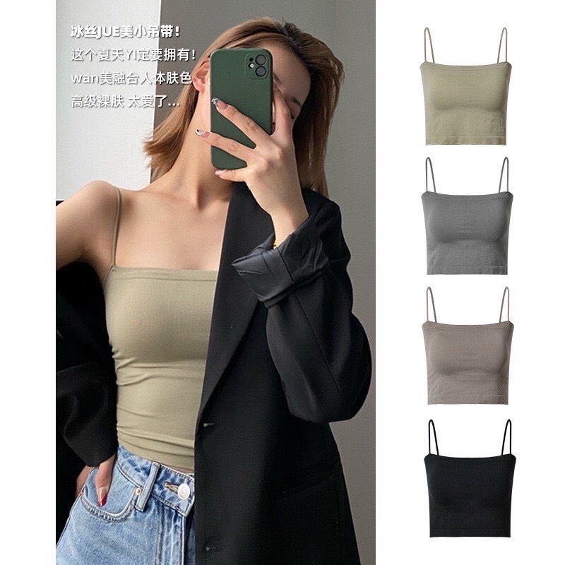 Áo Bra 2 Dây Dáng Lửng Siêu Hot Kèm Mút Ngực 2066
