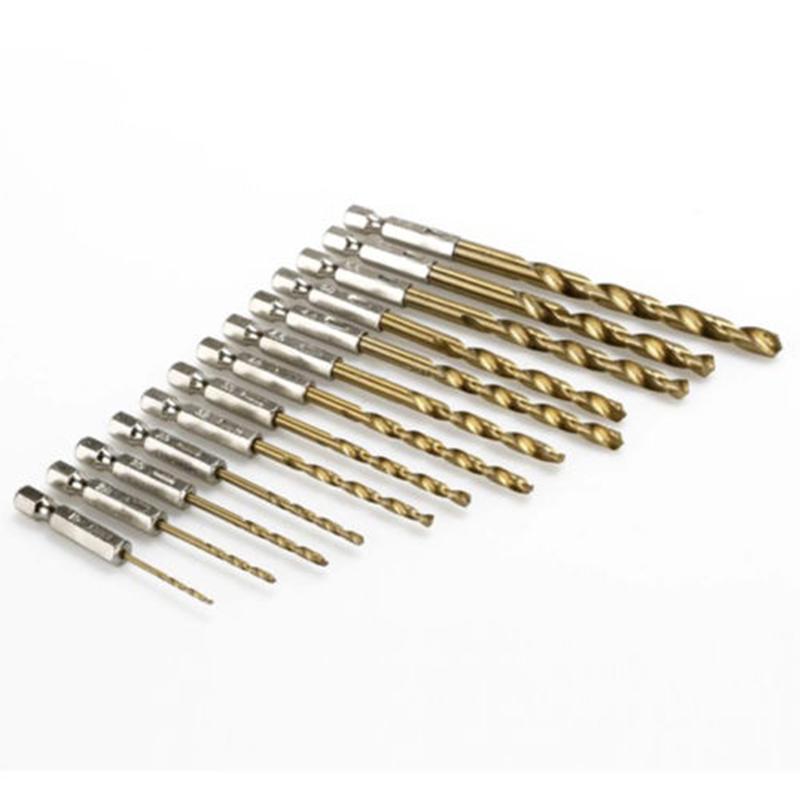 13 different sizes Hex Shank Hole Cutter Drill Bit Screwdriver titanium coated