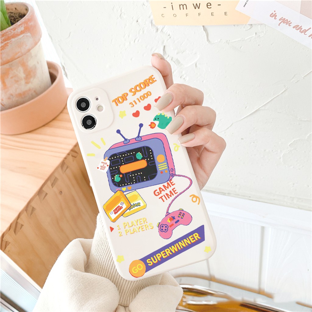 Ốp lưng iphone cạnh vuông TV hoạt hình dành cho iphone 6 đến 14promax - E125