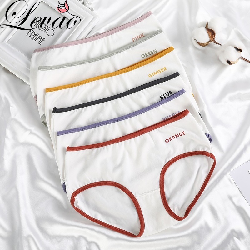 Quần lót Levao vải cotton lưng vừa in họa tiết gợi cảm cho nữ