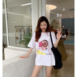 ÁO THUN, ÁO PHÔNG TAY LỠ UNISEX FORM RỘNG OVERSIZE BABY DONUT ADLV M95 [ AH ]