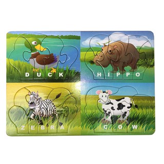 Đồ chơi giáo dục Việt For Kids - Tranh ghép Tiếng Anh động vật - Vịt - FKS-003-3