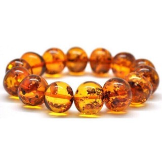 Vòng tay màu hổ phách bình an may mắn tài lộc pt2002 (Vàng cam)