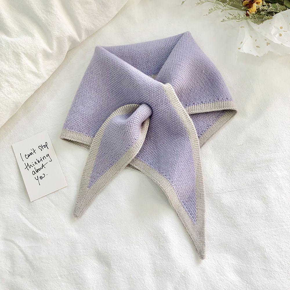 Khăn Choàng Cổ Hình Tam Giác Bằng Len Mềm Mại Màu Trơn Co Giãn Dành Cho Nữ