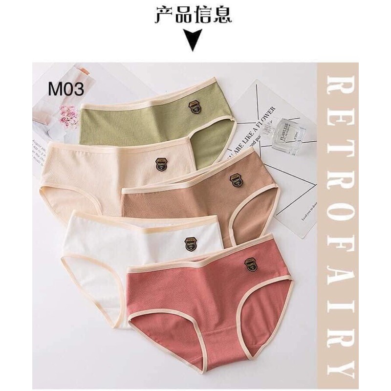 Combo 5 quần lót nữ cotton kháng khuẩn nhiều mẫu, quần chíp họa tiết dễ thương - HOATIEU