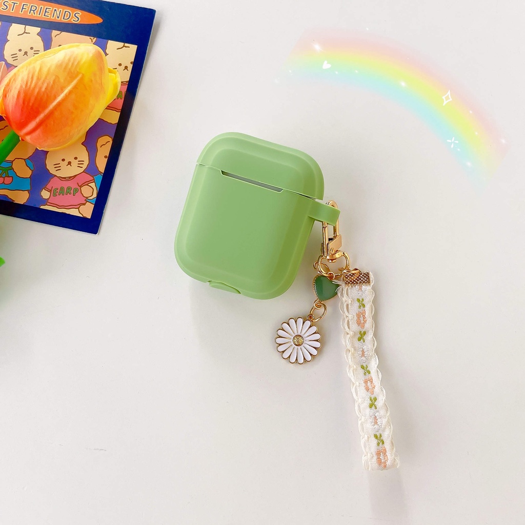 Vỏ Bảo Vệ Hộp Sạc Tai Nghe AirPods3 AirPods3 Pro 2Gen Họa Tiết Hoa Cúc Màu Xanh Matcha Thời Trang 2021 Ốp