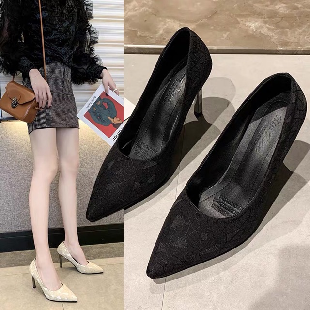 (ORDER) Giày cao gót hoạ tiết BIG SIZE 33-43