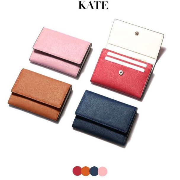 (da thật )ví nữ mini phong cách hiện đại trẻ Trung ví mini đựng thẻ nhỏ gọn cardholder KATE da safiano nhập khẩu LCT 01.