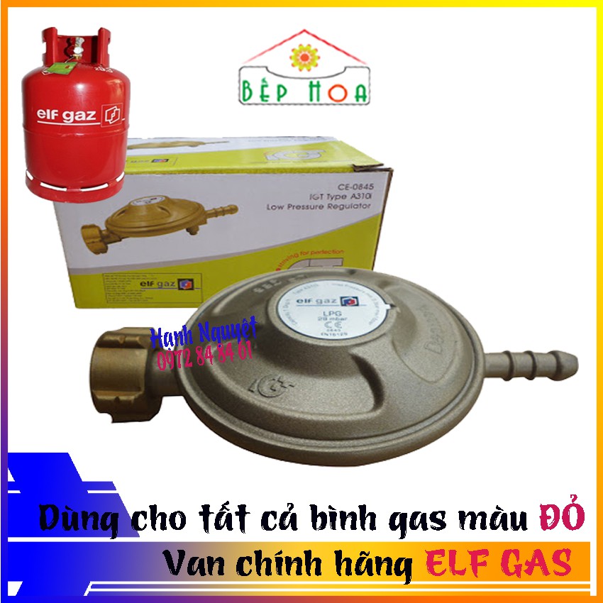 Van điều áp NGẮT GAS TỰ ĐỘNG ELF - Dùng cho bình gas đỏ - An toàn - Bền bỉ - Chính hãng/Chống cháy nổ - Bếp Hoa
