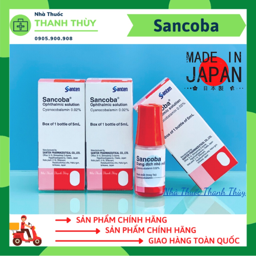 SANCOBA Nhật Bản 5ml  Nhỏ Mắt Phục Hồi Thị Lực, Chống Cận Thị, Đau Mỏi Mắt
