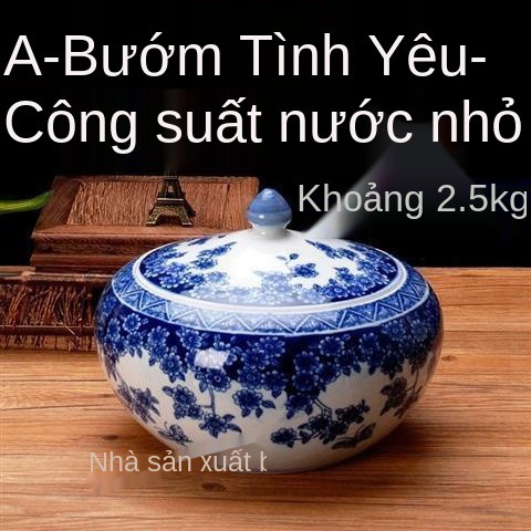 Màu xanh lam chính hãng Jingdezhen và Thùng chứa bằng gốm sứ trắng đựng rượu gạo kín hũ mỡ gia đình trà Caddy