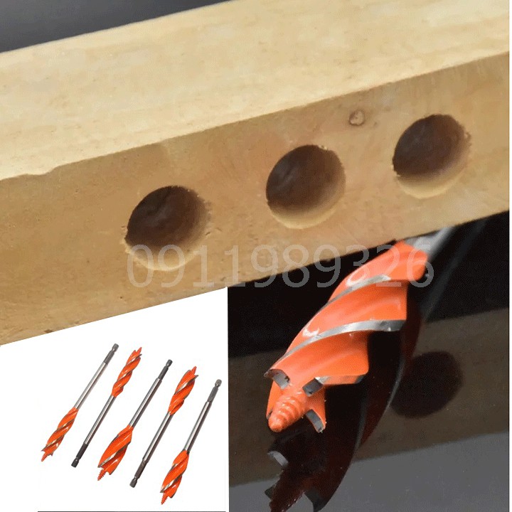 Mũi khoan gỗ ❤️FREESHIP❤️ mũi khoét gỗ đầu 4 cạnh chuôi lục giác