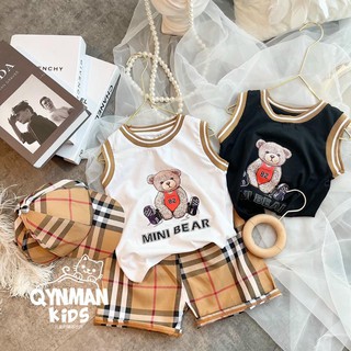 Set gấu 3 món kèm mũ bé trai