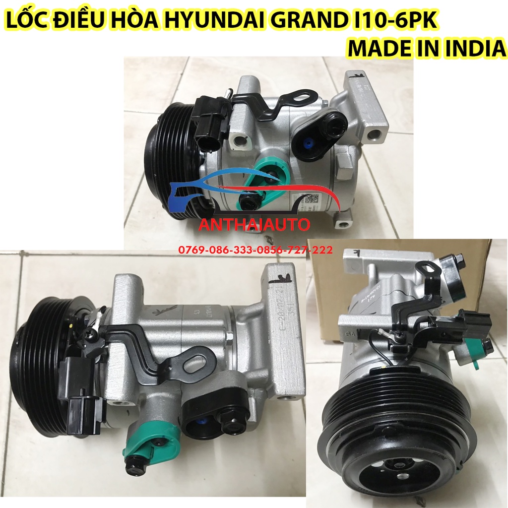 Hyundai Grand I10 - Lốc điều hòa hyundai grand i10/6PK India hỗ trợ thay thế lắp đặt tại Hà Nội
