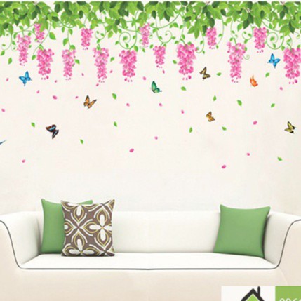 Decal Dán Tường Hoa Tigon Hồng XY1132