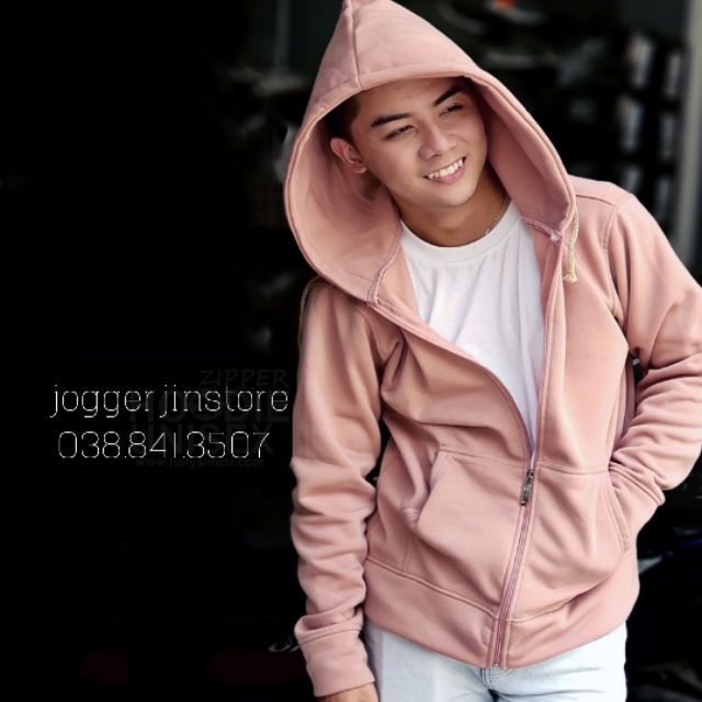 ÁO HOODIE ZIP UNISEX BIGSIZE PINK - HOODIE DÂY KÉO FORM RỘNG MÀU HỒNG RUỐC M L XL XXL