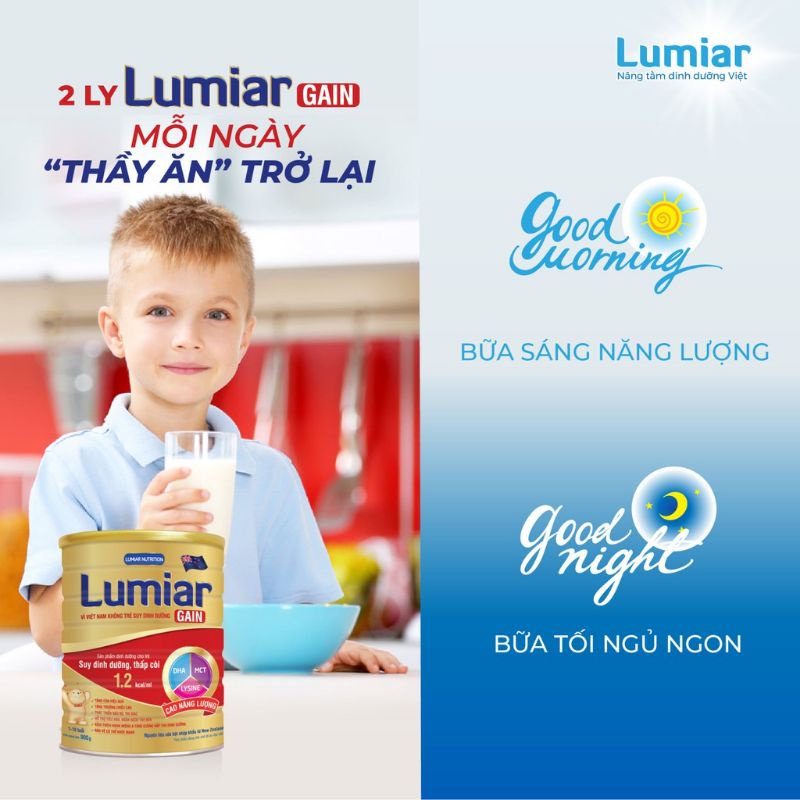 Sữa Lumiar gain. Lumiar grow. Lumiar Baby lon 900g