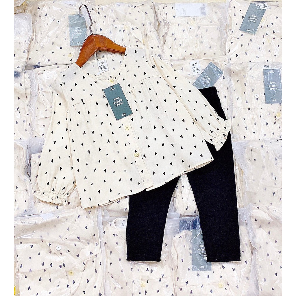 BÁN SỈ - COMBO BỘ THÔ ĐŨI BE VÀNG CHẤM BI LEGGING BÉ GÁI BG201