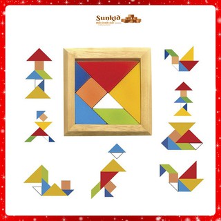 [ Hot ] Tangram - Xếp hình trí uẩn Hàng đẹp- có kèm sách hướng dẫn