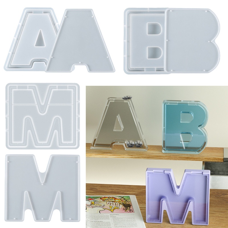 Sa Khuôn Silicone Làm Hộp Đựng Tiền Xu Hình Chữ Cái DIY