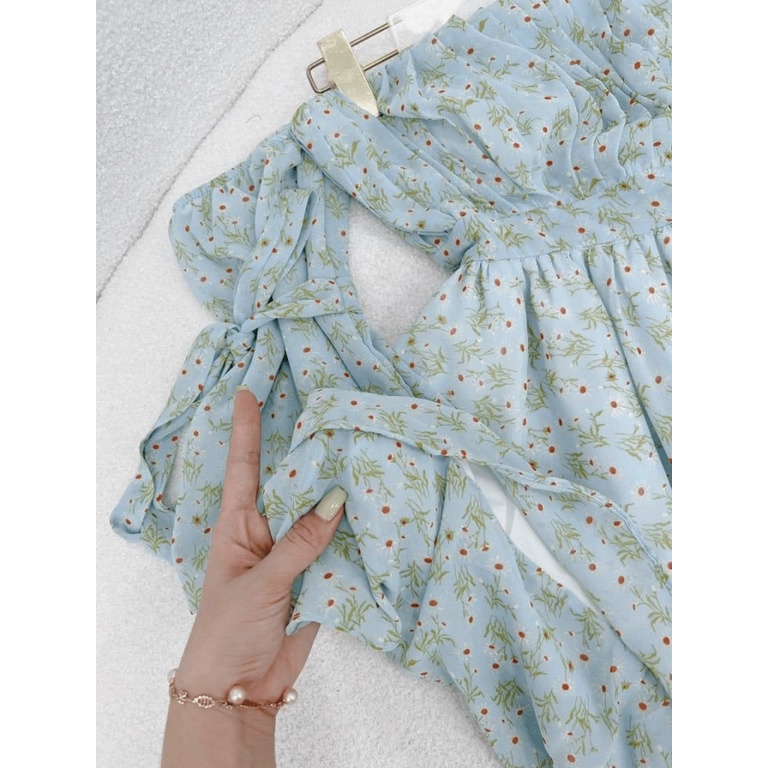 ĐẦM XÒE VOAN IN HOA SIÊU XINH, SIÊU DỄ THƯƠNG VỚI HỌA TIẾT HOA SIÊU ĐẸP UP