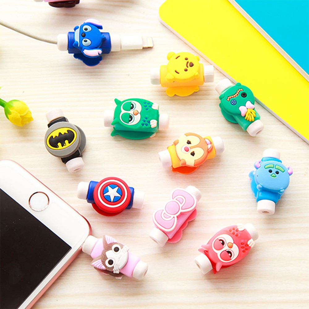 Đầu Nẹp Dây Sạc Hoạt Hình Cute Tránh Gẫy - Bảo Vệ Đầu Cáp Sạc Điện Thoại