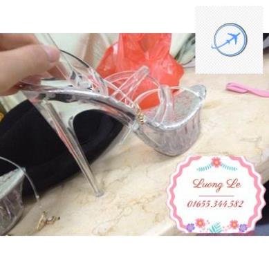 Giày cao gót 15cm quai trong đan chéo gót nhọn ms C113