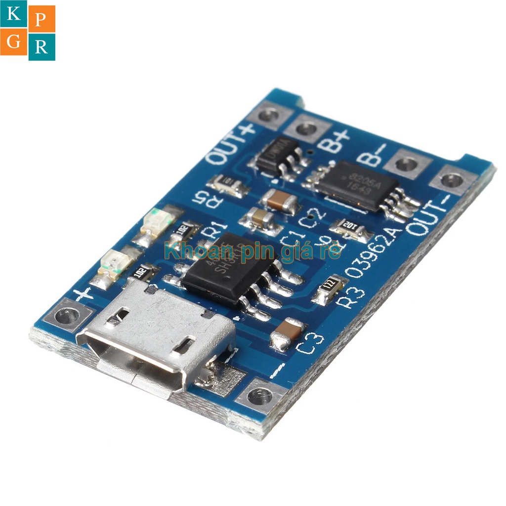 KPGR Mạch sạc pin Li-ion 3.7V TP4056 V2